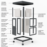 Cabine de sécurité préfabriquée mobile, poste de garde détachable, kiosque préfabriqué pour entrepôt, parking, station de péage