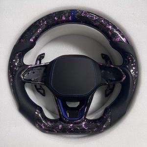 Volant sport en cuir forgé aspect fibre de carbone 40MM Grip Volkswagen <span class=keywords><strong>Golf</strong></span> 6 GTI/<span class=keywords><strong>GTD</strong></span>/R 2009-2016 Polo GTI/Tiguan Passat - Product Image 1