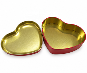 Boîte en étain en forme de cœur de qualité alimentaire, boîte en métal vide en forme de cœur avec couvercle, boîte cadeau personnalisée imprimée pour l'emballage de chocolats et de bonbons - Product Image 5