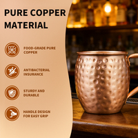 Ensemble de tasses à Moscow Mule en cuivre massif 100% pur, martelé, avec sous-verres, pailles et verres à shot, vaisselle de bar artisanale, coffret cadeau