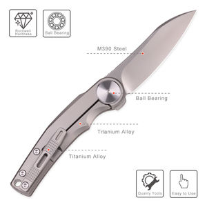 Coltello all'ingrosso di nuovo Design M390 coltello pieghevole tascabile in acciaio EDC coltelli da frutta affilati con manico in lega di titanio TC4 - Product Image 2