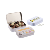 Boîte Cadeau en Étain Libre Forme Personnalisée Aire Praline Bonbons au Chocolat Italie Étiquette Blanche Promotionnel Cadeau de Mariage Faveur de Mariage Produit Alimentaire de Noël AL573