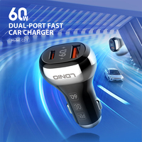 LDNIO C2-1 Nouveauté Chargeur de voiture double port 60W PD 30W USB-C PPS + 30W USB-A QC3.0 Adaptateur multi-appareils pour véhicule