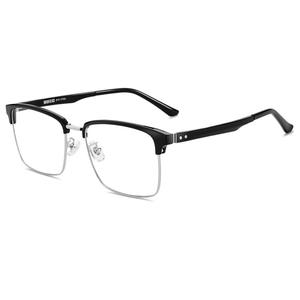 Monture de lunettes rectangulaire classique en métal 19532 unisexe pour myopie, taille moyenne, adaptée aux visages carrés - Product Image 1