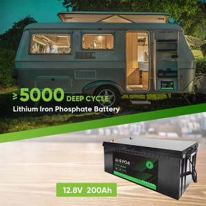 แบตเตอรี่ลิเธียมไอออนแบบชาร์จไฟได้ 12V 200Ah ของร้านฉัน ระบบพลังงานแสงอาทิตย์ สีดำ - Product Image 1
