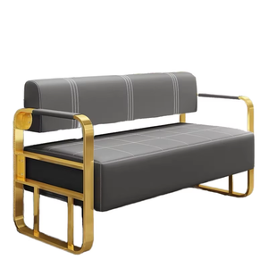 Ensemble de chaises de coiffeur modernes très demandées - Mobilier de barbier en verre et métal avec miroir LED et lit de lavage pour salon de coiffure - Product Image 4