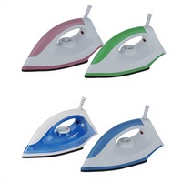 Fer à repasser électrique domestique 1000W avec semelle en aluminium multicolore, température réglable, cordon de 1,5m pour le repassage manuel des vêtements
