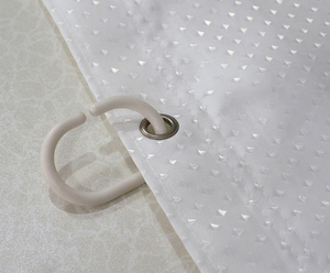 Rideaux de <span class=keywords><strong>douche</strong></span> européens de luxe en Polyester blanc solide, jacquard imperméable, tissu <span class=keywords><strong>personnalisé</strong></span> - Product Image 3