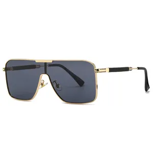 DOISYER New Luxury Oversized Designer Men Metal Polarized Sunglasses Vintage 1 Piece Square Driving Sun Glasses