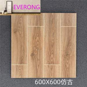 Carreaux de céramique antidérapants effet bois mat 60x60cm, couleur bois, pour sols intérieurs, salons, chambres, style antique - Product Image 3