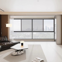 Fenêtre coulissante en aluminium insonorisée à double vitrage trempé au design moderne pour maison et appartement avec moustiquaire