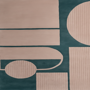 Tapis moderne fait main en laine 100% Nouvelle-Zélande, géométrique, sur mesure, coloré, à poils longs, avec support en latex, fabriqué en Inde - Product Image 1