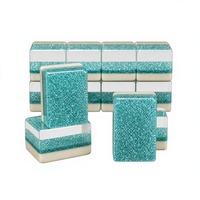 Jeu de Mahjong en Acrylique Scintillant Effet Pailleté, Tuiles Teal Superposées Modernes, Portable pour Jeu en Famille, Fête, Cadeau, Vente en Gros, Logo Personnalisé