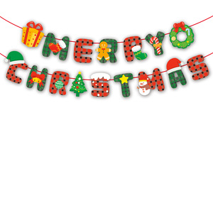 Decoraciones para Fiestas Navideñas, Banderines Colgantes, Banderas de Papel con Letras Navideñas, Adornos para Centros Comerciales y Festivales - Product Image 2