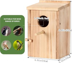 Rustik Masif Ahşap Kuş Evi ve Sinek Kuşu Evi Çevre Dostu Çok Amaçlı Dış Mekan Ev Dekorasyonu ahşap el işi - Product Image 5
