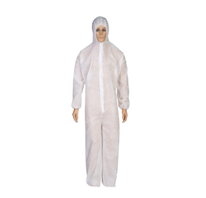 ชุดคลุมป้องกันแบบใช้แล้วทิ้งกันน้ำผ้าใยสังเคราะห์สีขาวชุดทำงานสำหรับใช้ในโรงพยาบาล - Product Image 1