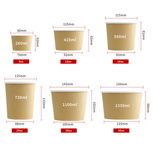 Bol à ramen <span class=keywords><strong>jetable</strong></span> en papier kraft, bols à salade avec couvercle - Product Image 6