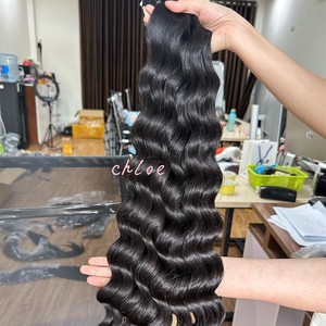 Paquetes de cabello ondulado natural crudo camboyano 100% extensiones de cabello humano trama de cabello rizado birmano - Product Image 3