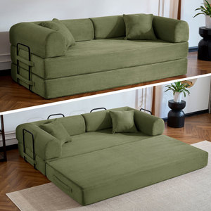 Sofá Cama Plegable Convertible Tapizado en Corduroy con Estructura de Acero, Sofá Seccional Comprimido - Product Image 2
