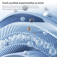 Purificateur d'eau compact KEMFLO 800U-F1 à commande tactile pour usage domestique et hôtelier, élimination du chlore et des odeurs, alimentation électrique