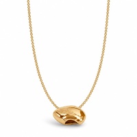 Collier pendentif irrégulier creux plaqué or, bijoux de mode en acier inoxydable, vente en gros, prêt à expédier