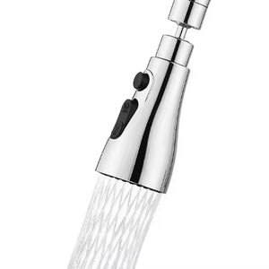 Adaptateur <span class=keywords><strong>de</strong></span> buse <span class=keywords><strong>de</strong></span> robinet universel YF 2026 rotatif à 720° à 3 modes |   Pommeau <span class=keywords><strong>de</strong></span> douche monocommande anti-éclaboussures en ABS brossé, économiseur d'eau - Product Image 2