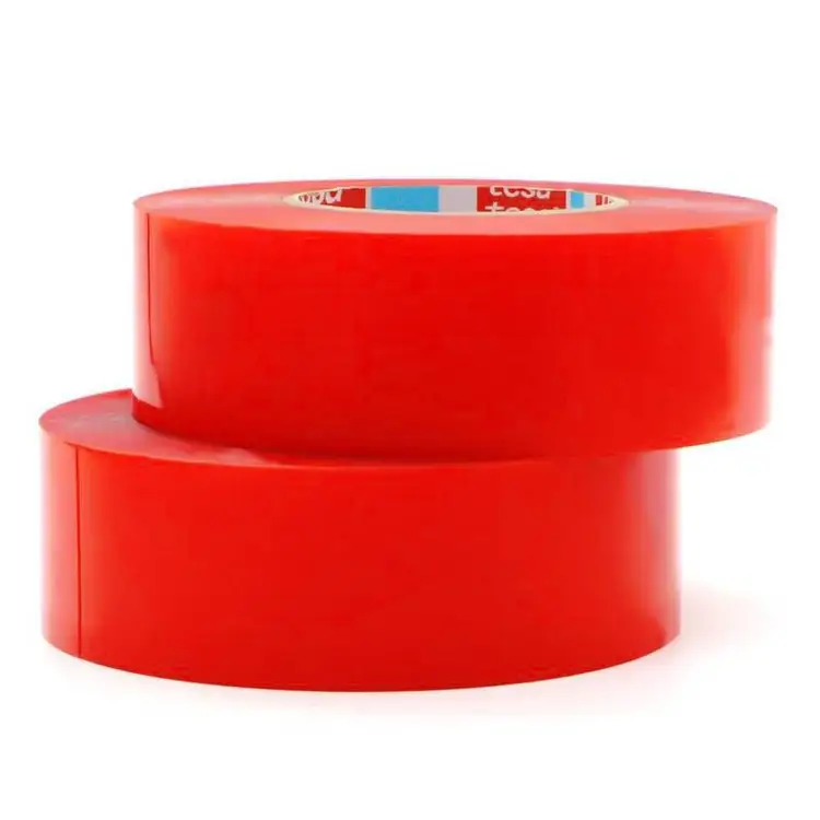 Özel WholesaleTESA kırmızı PET temizle Polyester Film güçlü akrilik yapıştırıcı çift taraflı yapışkan bant
