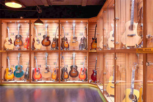 Abestar — grand présentoir mural en bois pour <span class=keywords><strong>guitare</strong></span>, à éclairage personnalisé, étagère en verre, salon de musique - Product Image 3