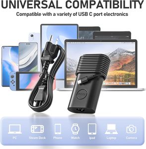 Chargeur de voyage USB-C 100W avec entrée 120V pour ordinateur portable Precision 3541 3560 3561 <span class=keywords><strong>3580</strong></span> 5770 5680 XPS 14 9440 et ordinateur de bureau - Product Image 5
