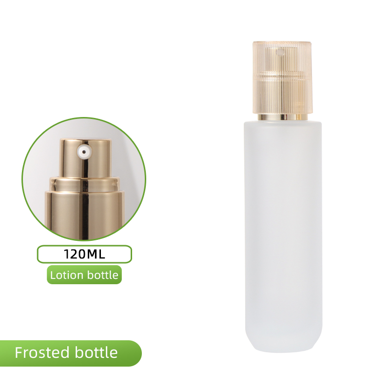 Tête de lotion or givré 120 ml + couvercle jaune translucide rayé