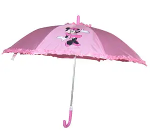 Children Cartoon J Handle Umbrella Kids Pvc Rain Automatic Windproof Clear Straight Kids Umbrellas For Rain