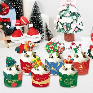 6ชิ้นอุปกรณ์ปาร์ตี้คริสมาสต์แพ็คของ<span class=keywords><strong>ท็</strong></span><span class=keywords><strong>อป</strong></span><span class=keywords><strong>เปอร์</strong></span>เค้กแพ็คจำนวนมากหยิบธงและคัพเค้กห่อสำหรับตกแต่งคริสต์มาสวันหยุด - Product Image 3