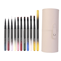 Lot de 10 pinceaux de nail art dégradés professionnels pour la construction de gel et la peinture d'extensions d'ongles