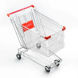 Le supermarché asiatique du style 125L équipent les chariots de supermarché de chariot à provisions