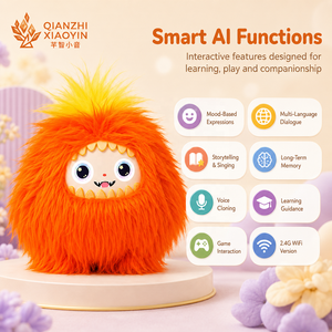 AI Warm Velvet Beast <span class=keywords><strong>Orange</strong></span> Long Fur Monster Plush Toy Yellow Hair ChatGPT 50+ Languages Voice Clone Memory <span class=keywords><strong>WiFi</strong></span> Wholesale - Product Image 3