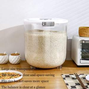 Cubo de almacenamiento de arroz de gran capacidad, 5kg, 10kg, 15kg, contenedor de almacenamiento de granos, dispensador de arroz - Product Image 2