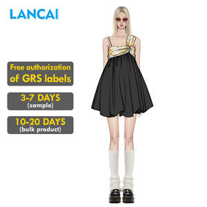 Vestido Midi Vintage Personalizado con Estampado de Lunares y Capa Transparente Asimétrica, Soporte ODM, Venta Directa de Fábrica en China - Product Image 1