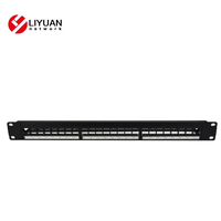 LIYUAN Panneau de brassage vierge 24 ports 1U de hauteur avec modèle de gestion des câbles LY-BPP08-1S24P