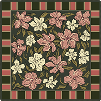 Tapis de mahjong américain rétro vert foncé à motifs floraux de 31,5 pouces, tapis de table doux et antidérapant pour la maison, les fêtes, les cadeaux et la décoration