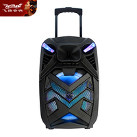Enceinte Audio Active DJ Portable LED RGB avec Basses Puissantes, 15 Pouces, Bluetooth, USB, pour Extérieur et Usage Domestique (Système Sonore PA)
