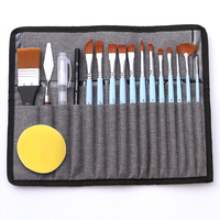 Ensemble de pinceaux d'art Xinbowen, 18 pièces, avec racloir, stylo à eau et pinceau plat pour la peinture