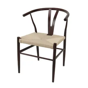 manufacturer OEM made woven rope wishbone chair solid wood China restaurant chairs Chinese style wood chairs