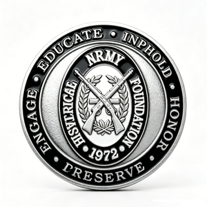 Pièce de monnaie commémorative personnalisée en alliage de zinc avec émail souple, motif fusil croisé, thème musique et amour en relief 3D - Product Image 1