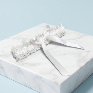 Jarretière de mariée en satin bleu-<span class=keywords><strong>gris</strong></span> pas chère avec nœud décoratif, ceinture de jambe, accessoire cadeau pour demoiselles d'honneur et invitées, fournitures de mariage - Product Image 4