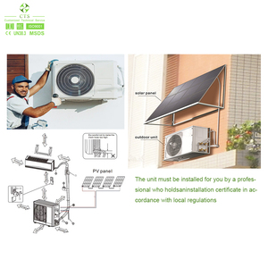 เครื่องปรับอากาศพลังงานแสงอาทิตย์ 18000btu 24000btu พร้อมแผงโซลาร์เซลล์ 500w แบตเตอรี่ลิเธียมไอออน 48v เครื่องปรับอากาศไฮบริดพลังงานแสงอาทิตย์ - Product Image 4