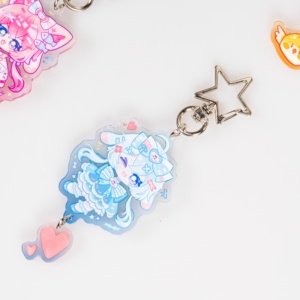 Dessin animé imprimé Q Version <span class=keywords><strong>attaque</strong></span> Titan figurines d'anime UV imprimé acrylique Cosplay bijoux en plastique porte-clés pour cadeau d'amis - Product Image 6