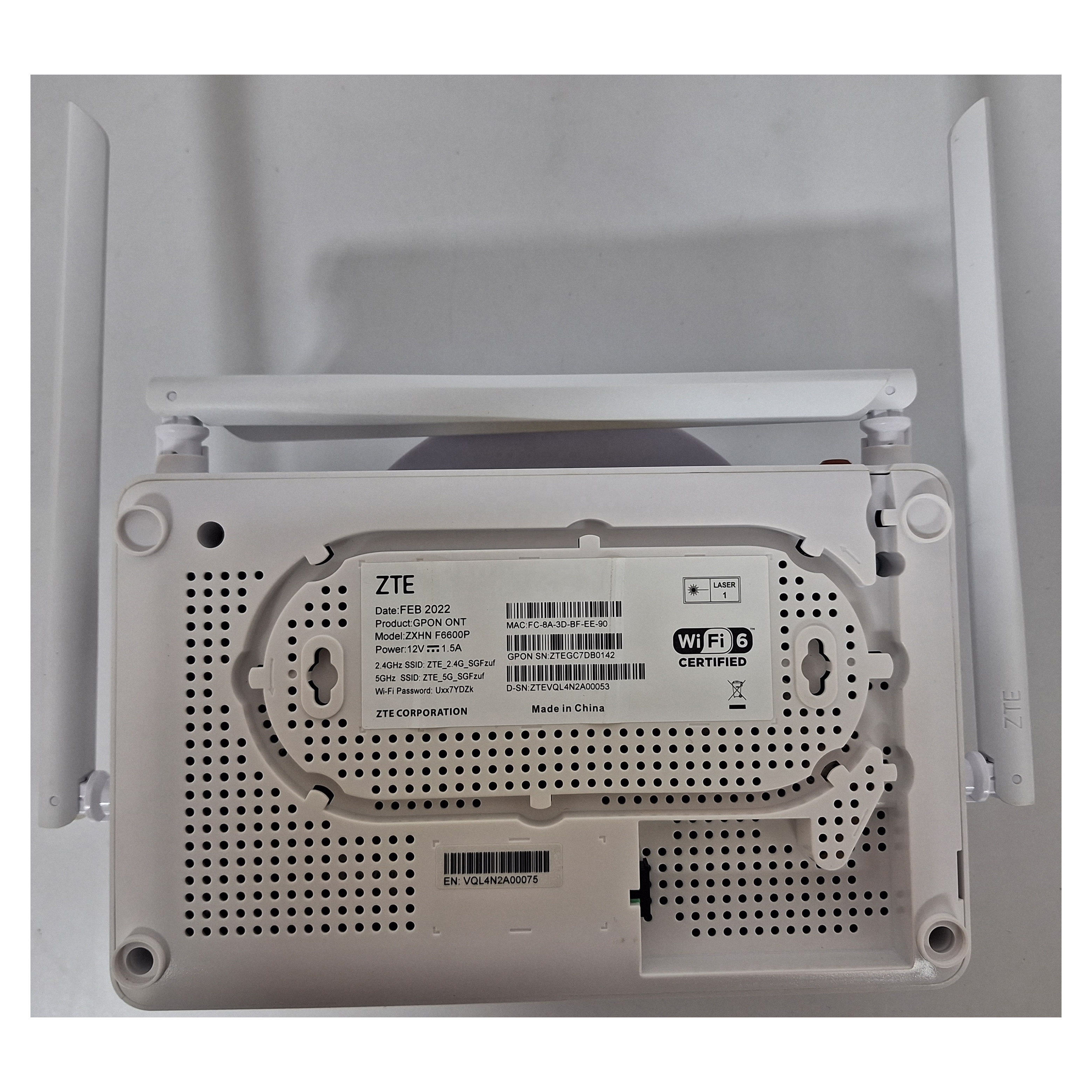 UT NETWORK　別途送料分 Brand New Original WiFi 6 ONU ZXHN F6600P - GPON 4GE, 1POTS, 1USB