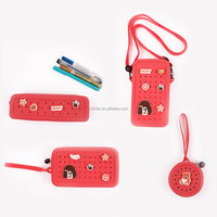 Étui à crayons en silicone avec breloques DIY pour cadeaux promotionnels, breloques personnalisées, couleurs, série de Noël et de fêtes