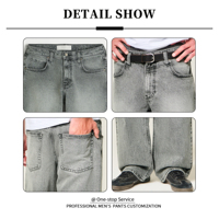 Pantalones Vaqueros Anchos YUCE, Color Gris Lavado, Estilo Y2K, de Alta Calidad, para Hombre, Estilo Retro, Streetwear