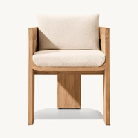 Ensemble de table et de chaises en teck d'extérieur moderne, imperméable, résistant aux UV, ensemble de table à manger pour villa, parc, cour, mobilier de jardin pour hôtel, patio